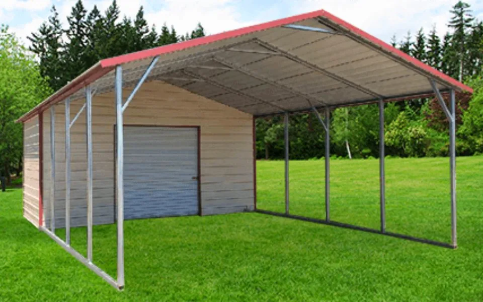 lelands utility carport in tan