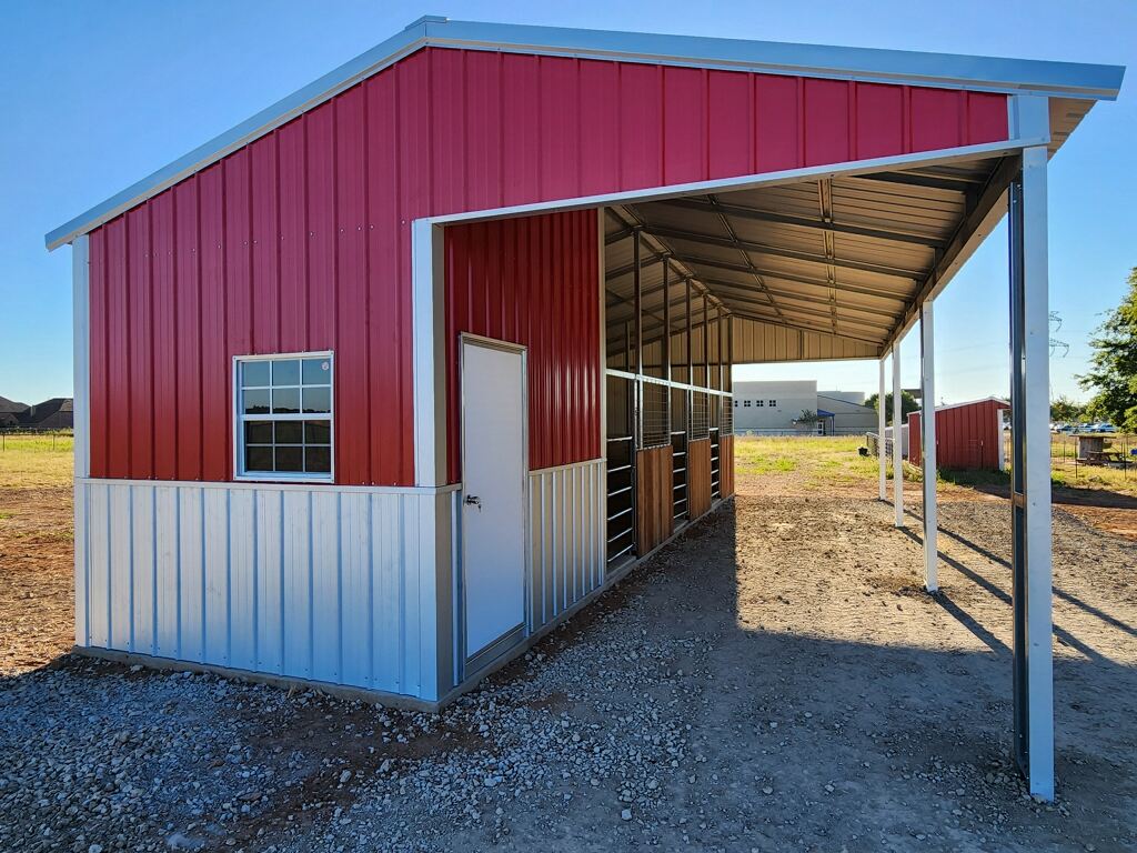 20x40x10 Texas Elite Loafing Shed - Leland's Metal Buildings | Metal ...